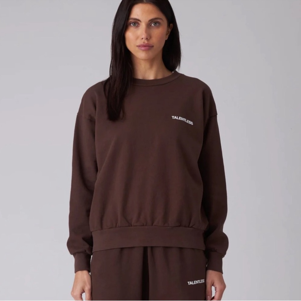TALENTLESS Brown Crewneck Sweatshirt